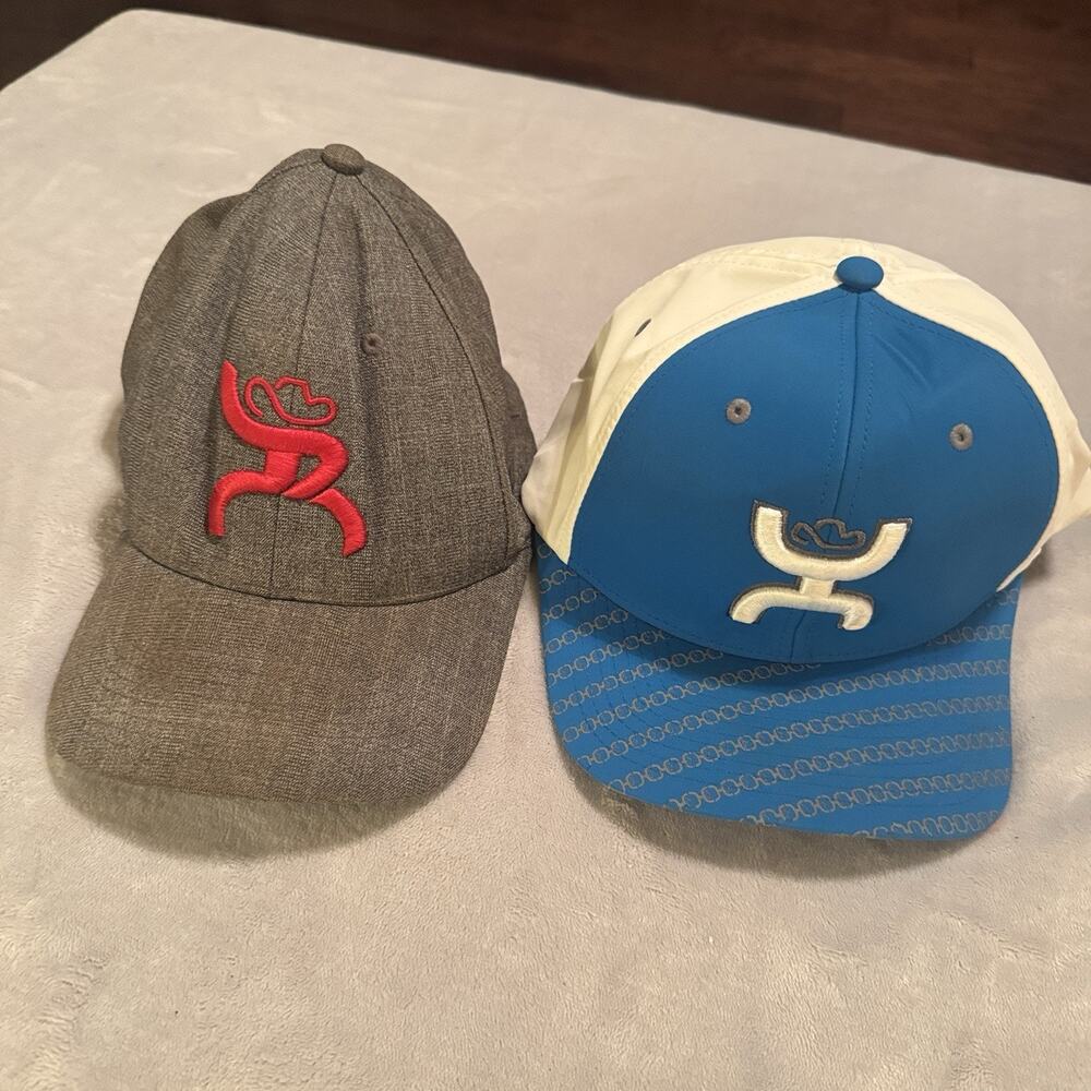 2‎ Hooey Texas Adjustable Snapback Cap Hat Western Rodeo roping Grey Blue L/XL